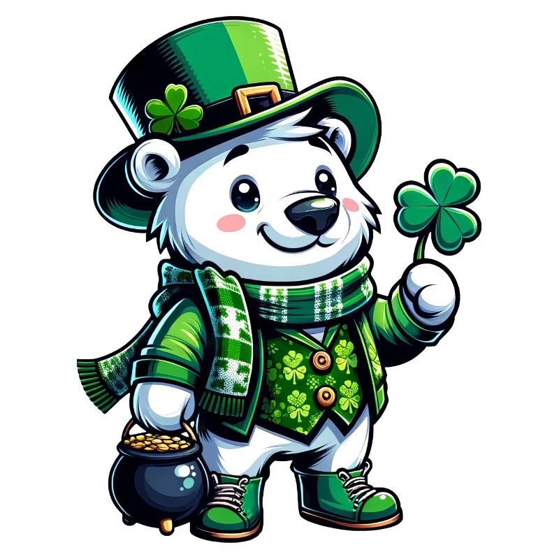 Conception de bande dessinée d’ours polaire de Saint-Patrick