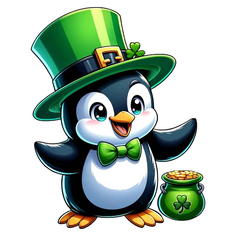 Pingouin de la Saint-Patrick : mignon