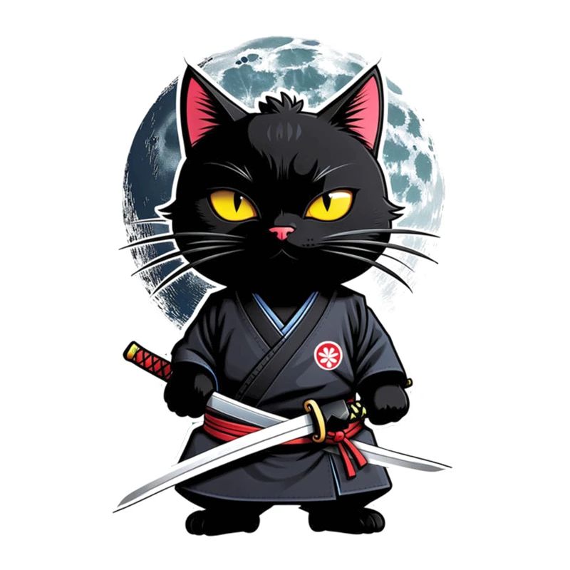 chat ninja - chaton samourai