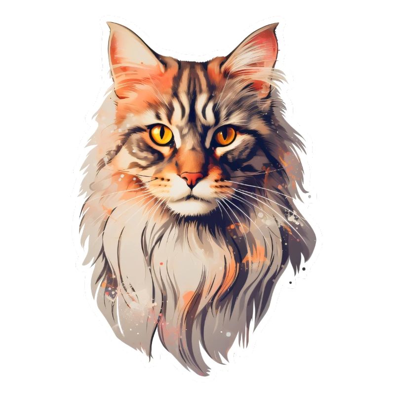 Maine Coon Cat Front View