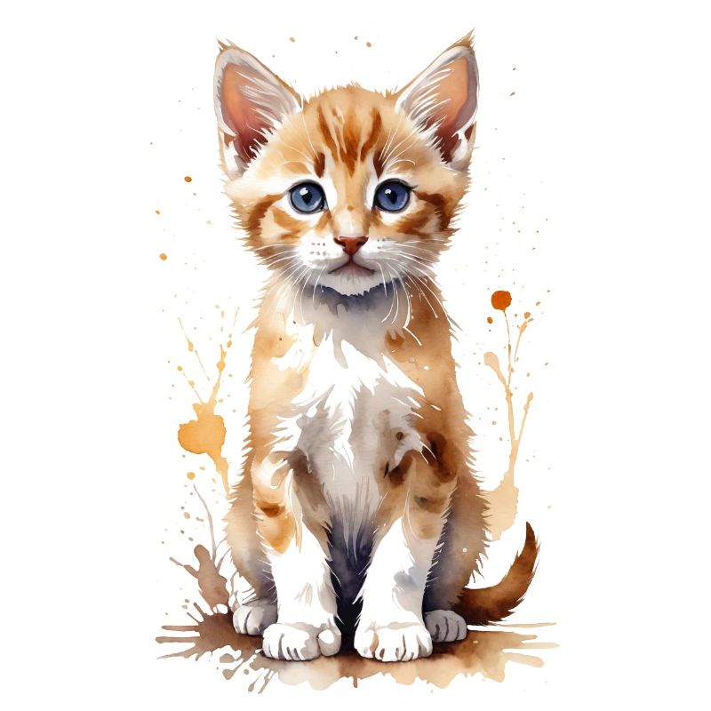 Pawsitively Precious : Un chaton aquarelle