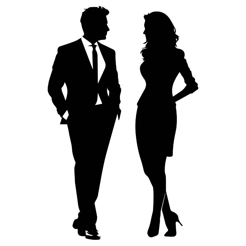 Geschäftspaar Silhouette