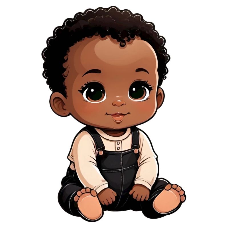 Bébé de dessin animé mignon et heureux