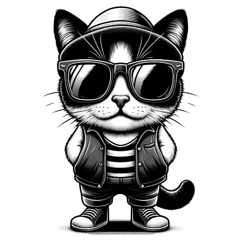 Chat mignon avec des lunettes de soleil
