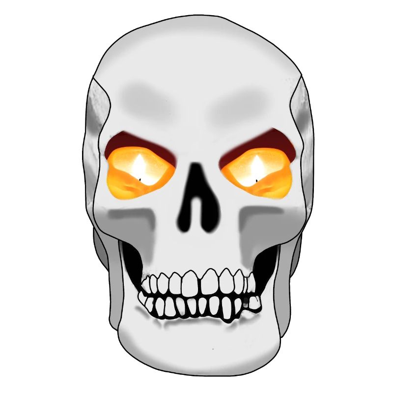 Skull with candle