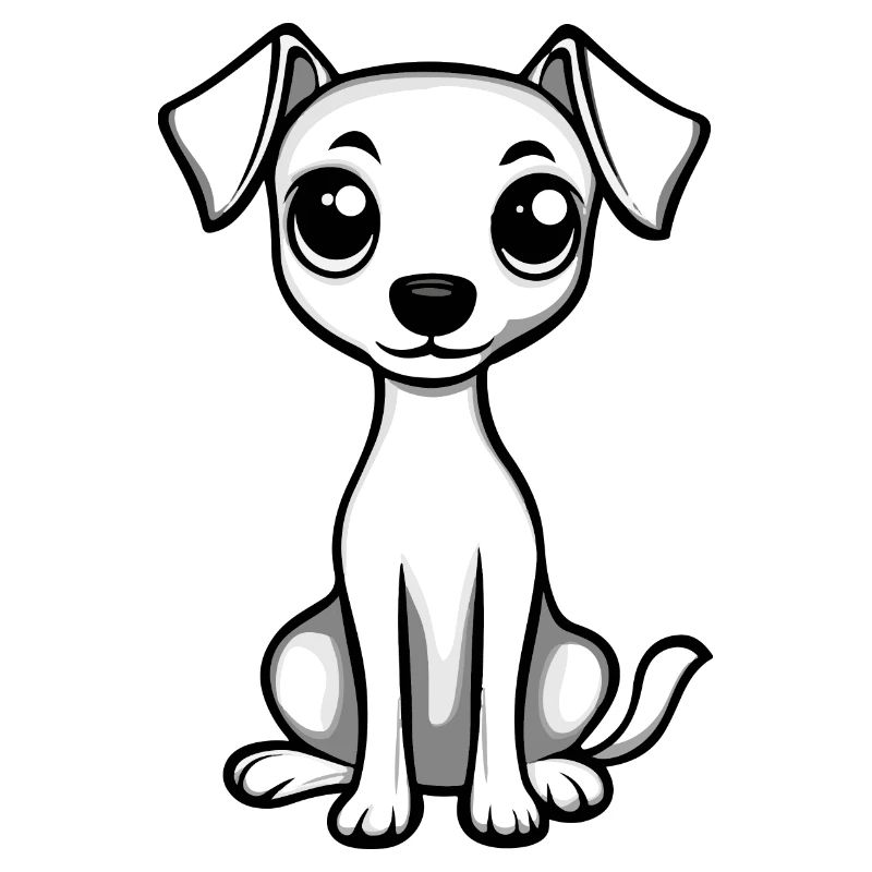 Whippet Hund Comic Niedlich