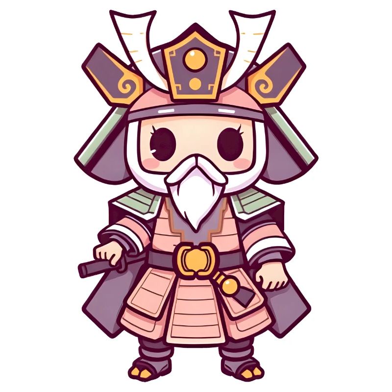 Wise Samurai in Regal Pink Armor