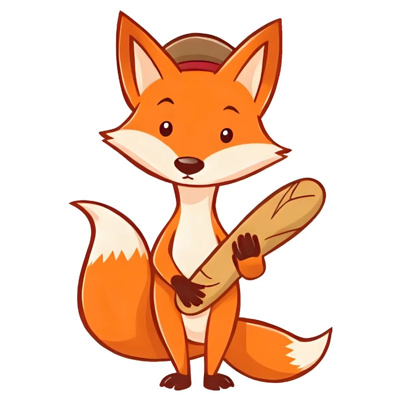 Cheerful Fox with Hat