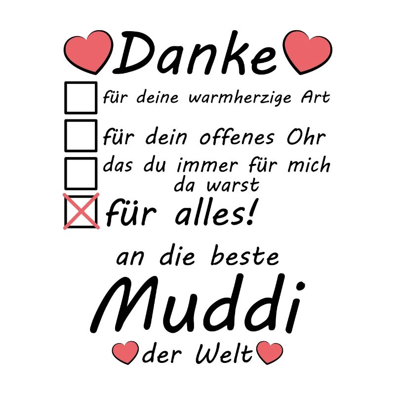 Beste Muddi der Welt Danke sagen Muttertag