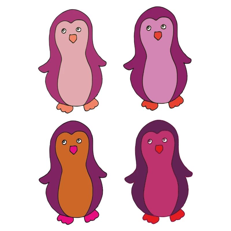 pinguin 4fach bunt