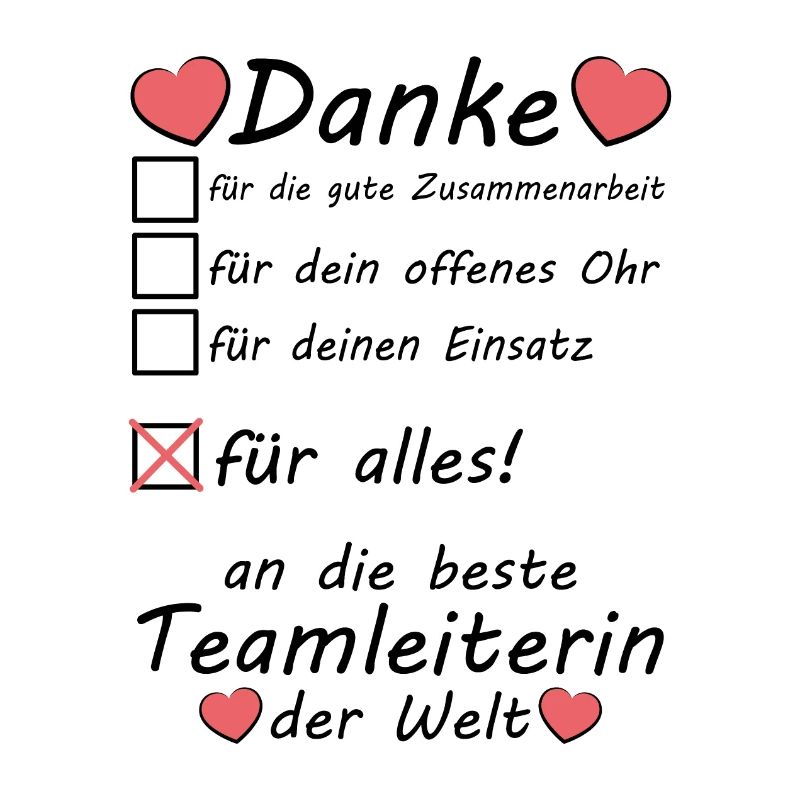 Teamleiterin Teamleitung Abschiedsgeschenk Danke