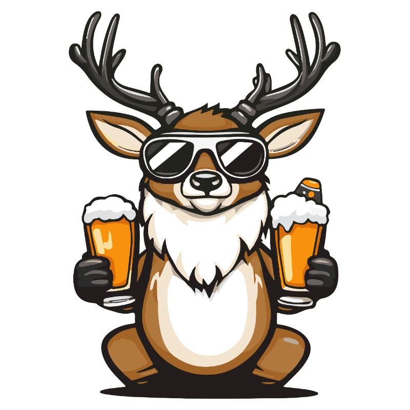 Hirsch Apres Ski Bier Comic