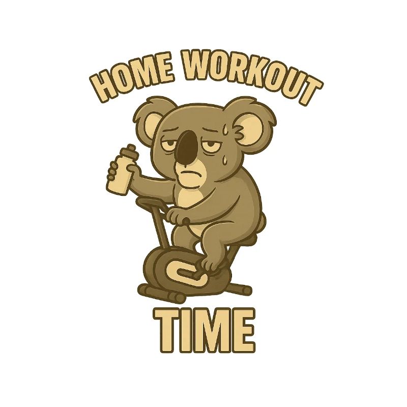 Home Workout Time – Koala auf dem Hometrainer