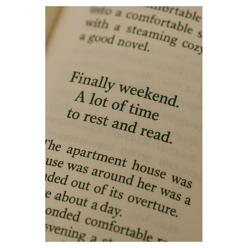 Page in book - Finally weekend