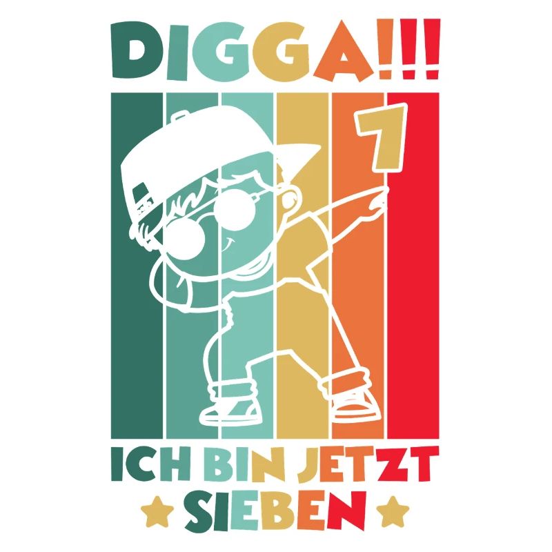 Digga Ich Bin 7 Jahre 7 Geburtstag Dabbing Junge