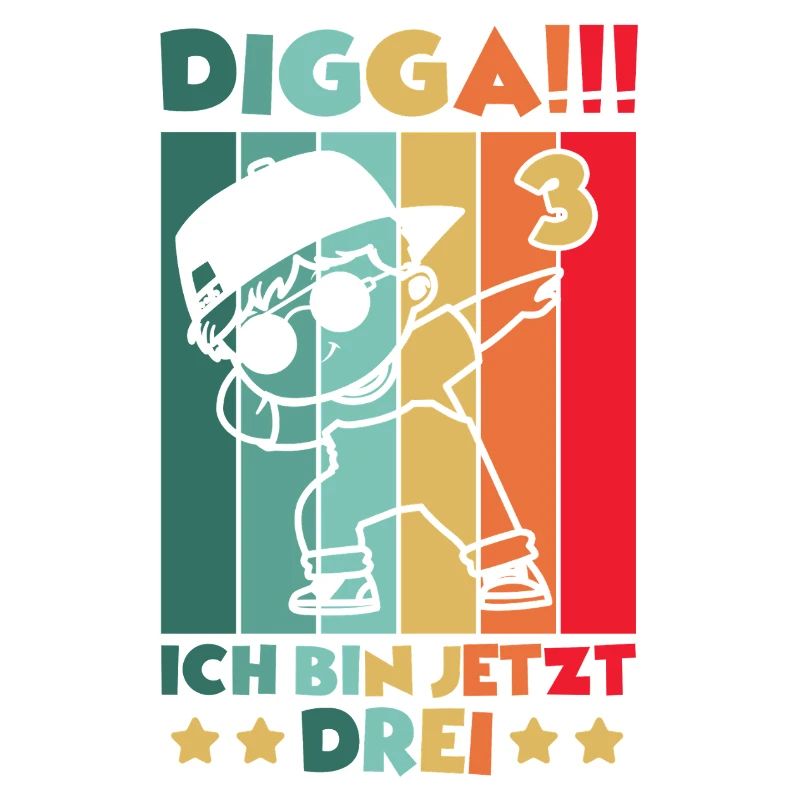 Digga Ich Bin 3 Jahre 3 Geburtstag Dabbing Junge