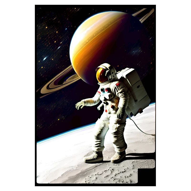 astronaut schwebend orange