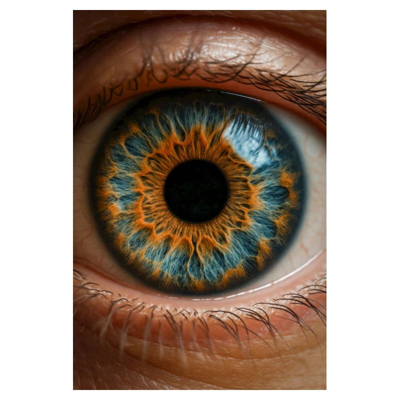 Fiery Blue Iris Close-Up
