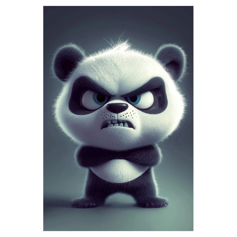 Grumpy Cartoon Panda Mood