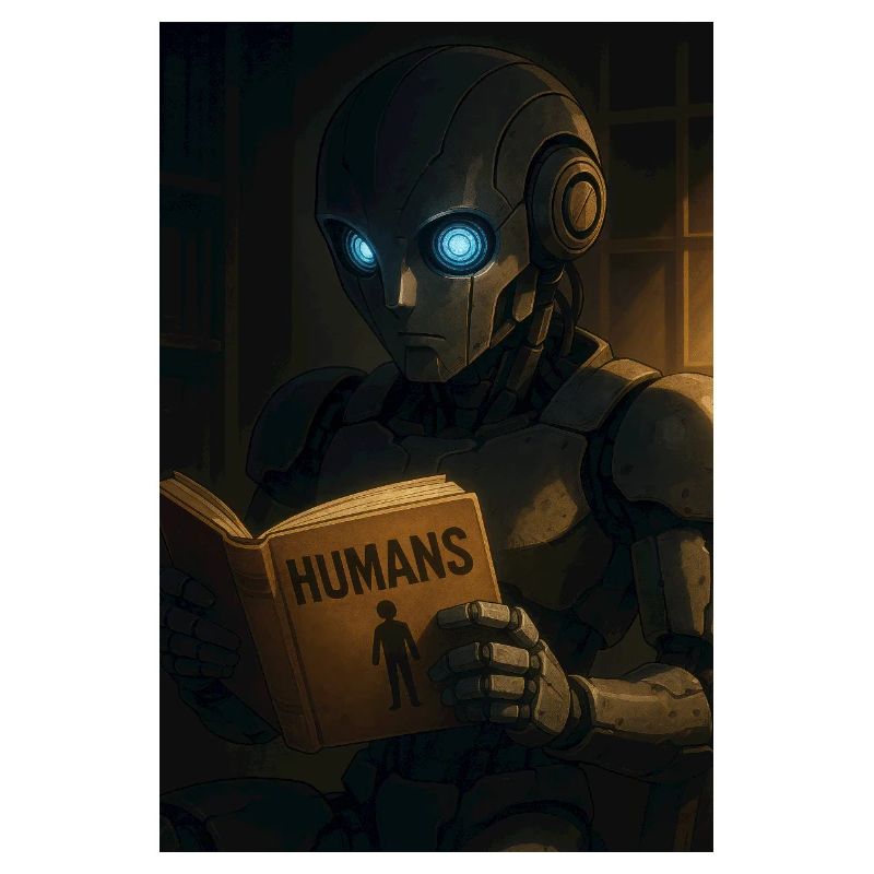 Curious Robot Reading About Humans