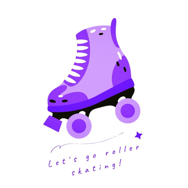 Expressive purple roller skate design