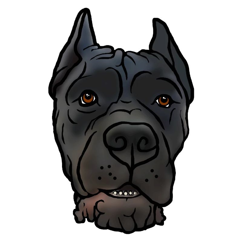 Cane Corso docks head in comic style