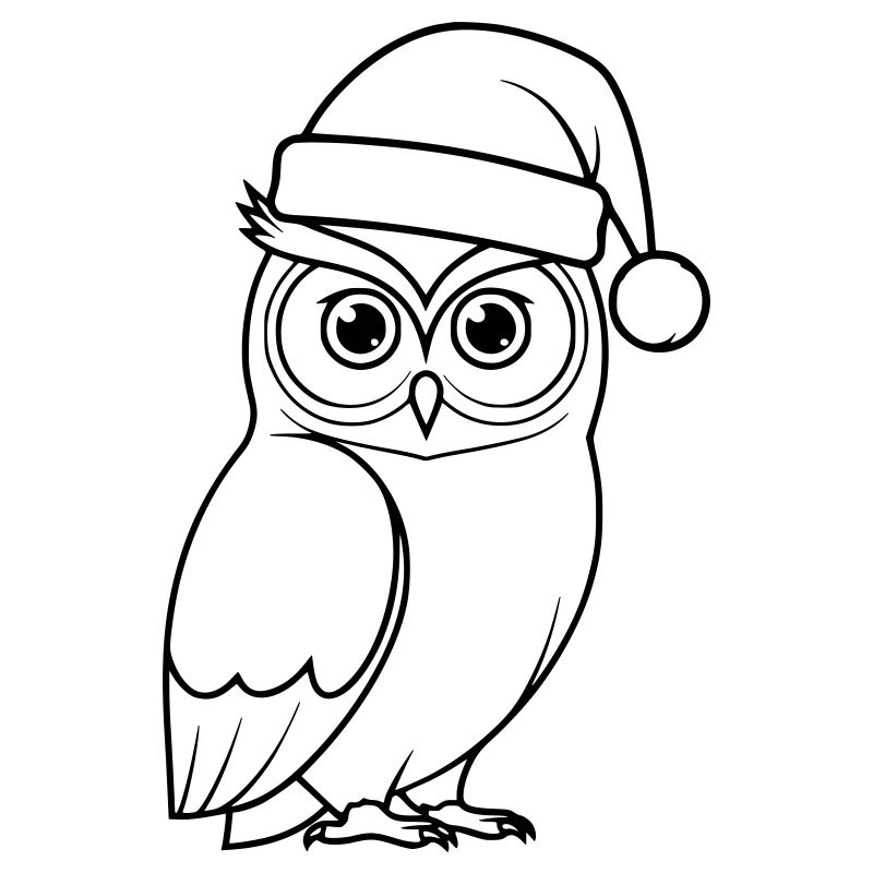 Illustration de bande dessinée de la chouette de Noël