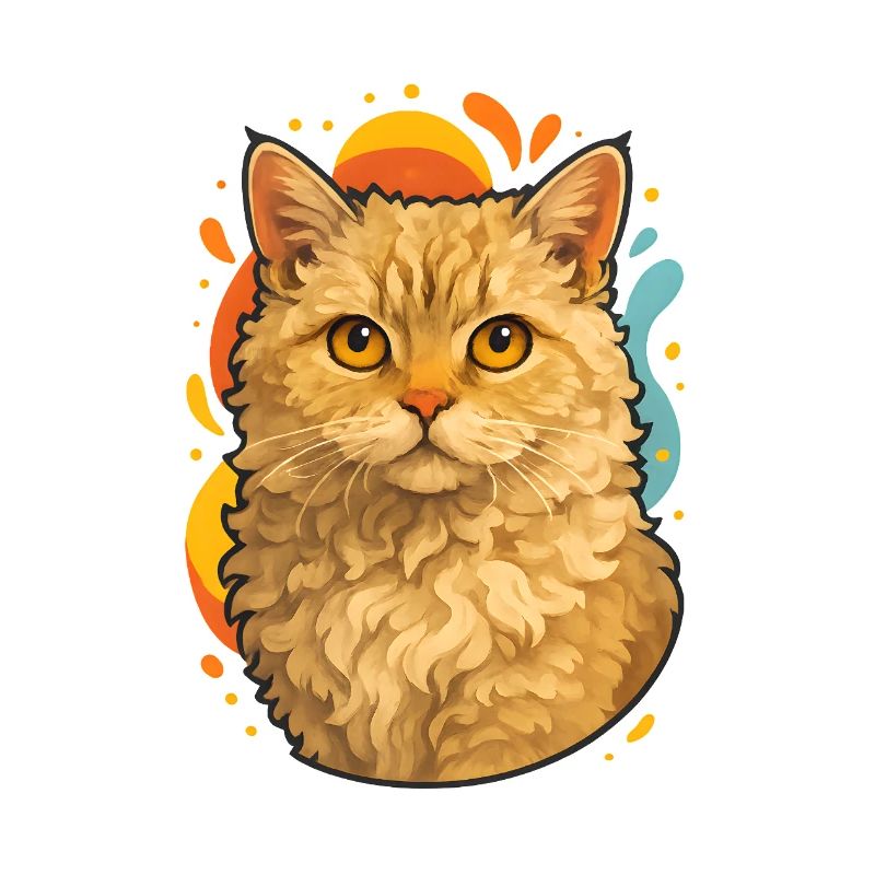 Chat Selkirk Rex dans le Pop Art coloré