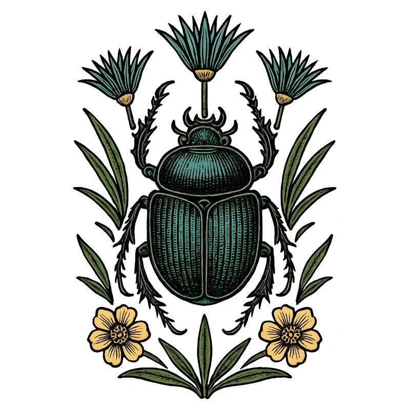 Insect in flower frame