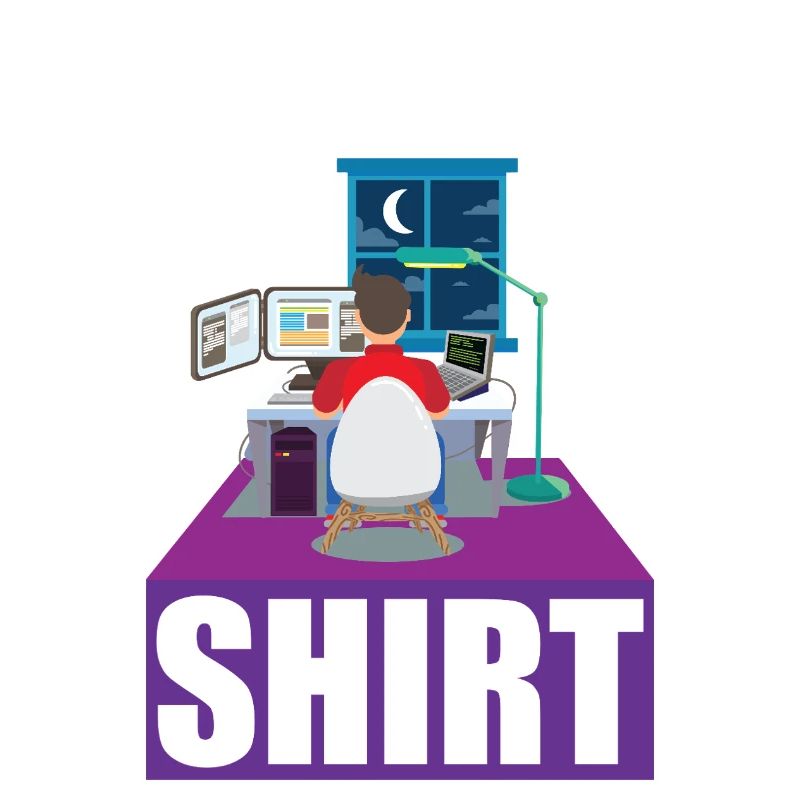 Night Shift Coder Programmer Desk Graphic