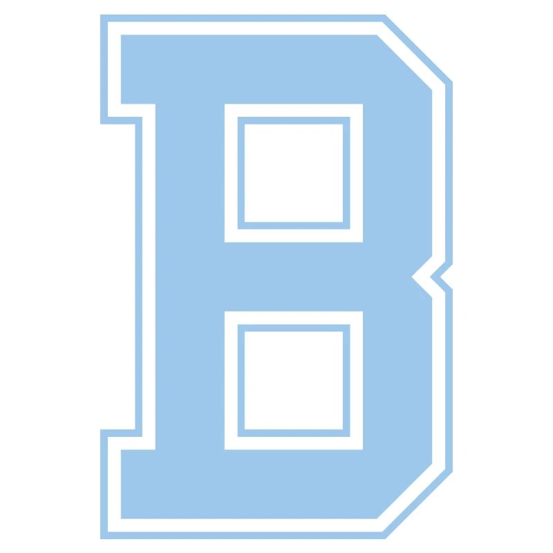 Monogramme Bleu clair Initial Varsity College B