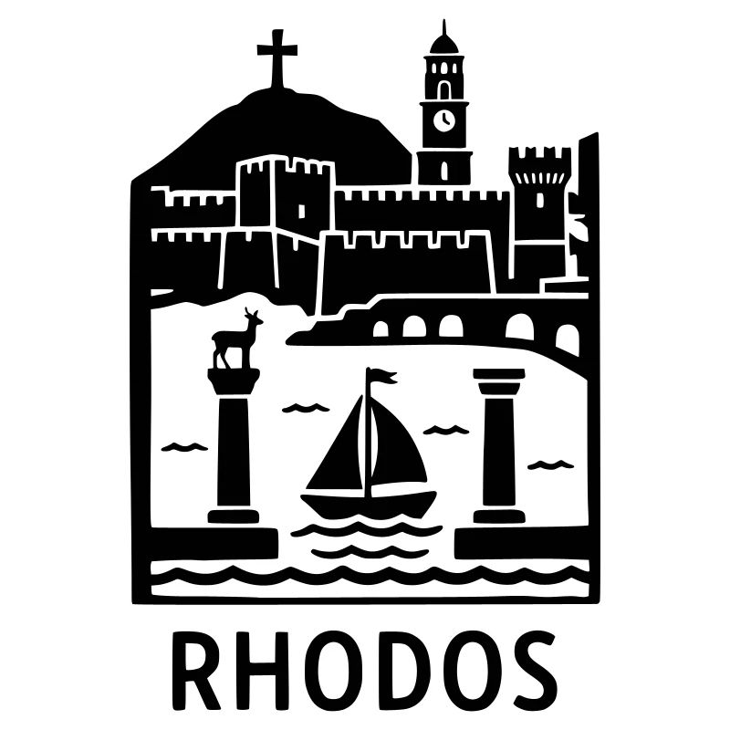 Monuments de la silhouette de Rhodes