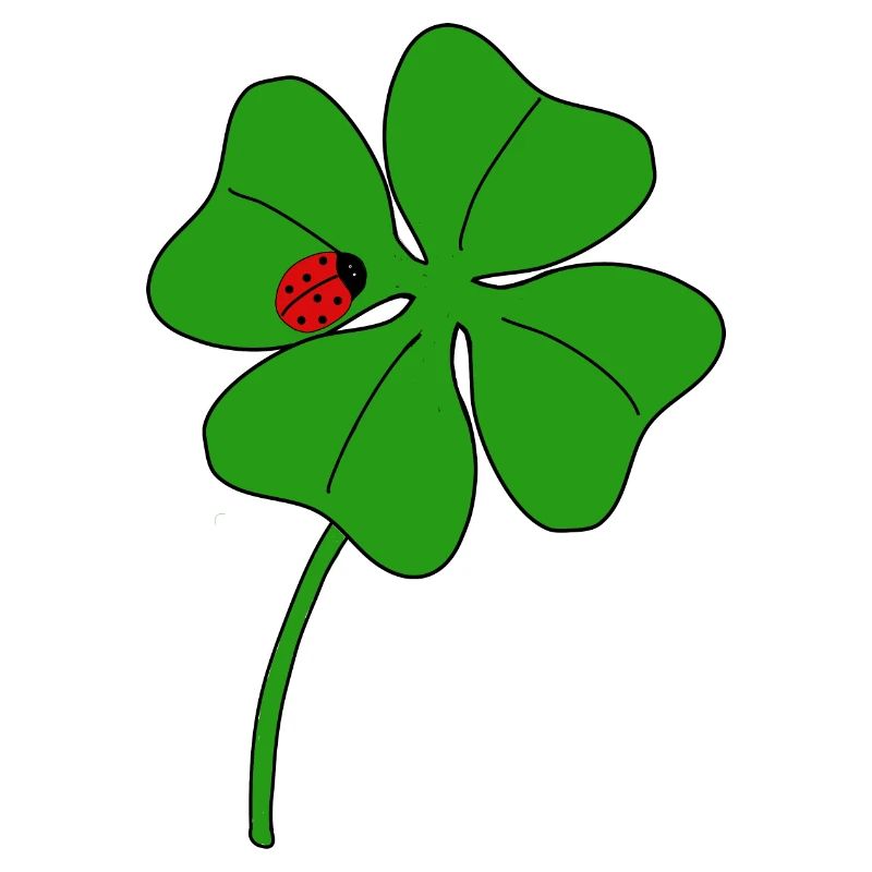 Lucky clover leaf with ladybug