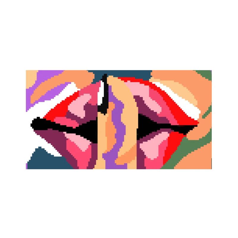 Bouche Lèvres rouges Silence Invite Pixel Image