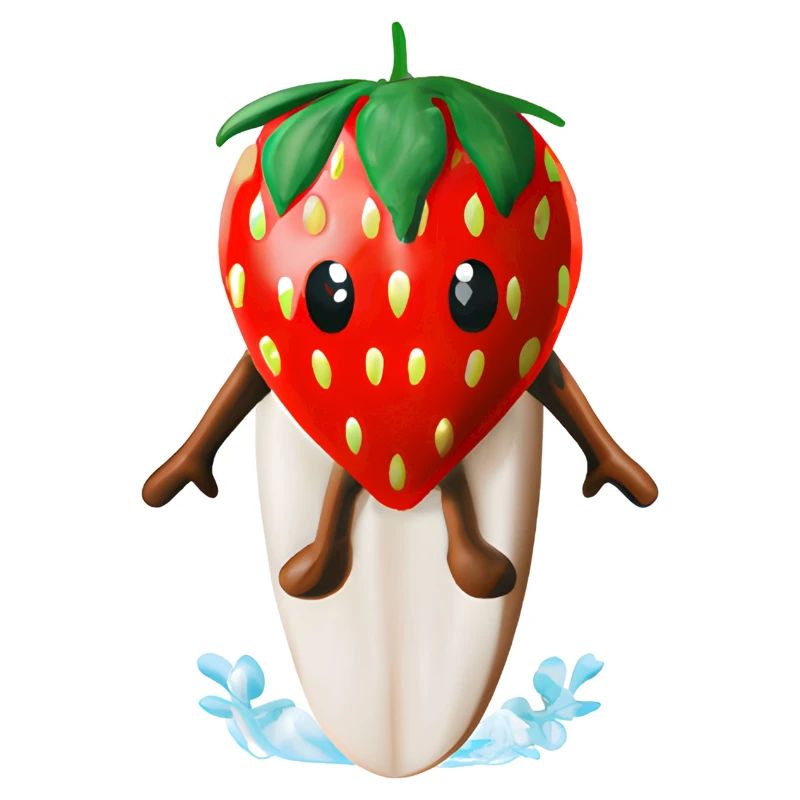 Fraise sur planche de surf