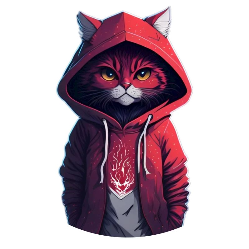 Chat avec sweat à capuche