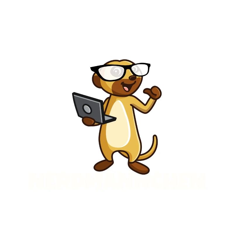 Nerd Erdmännchen mit Brille und Notebook Geschenk