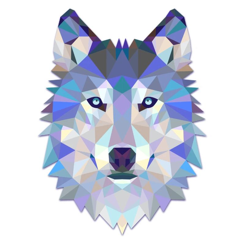 Wolf Hund Polygon 3D Tier Geschenkidee Geometrie