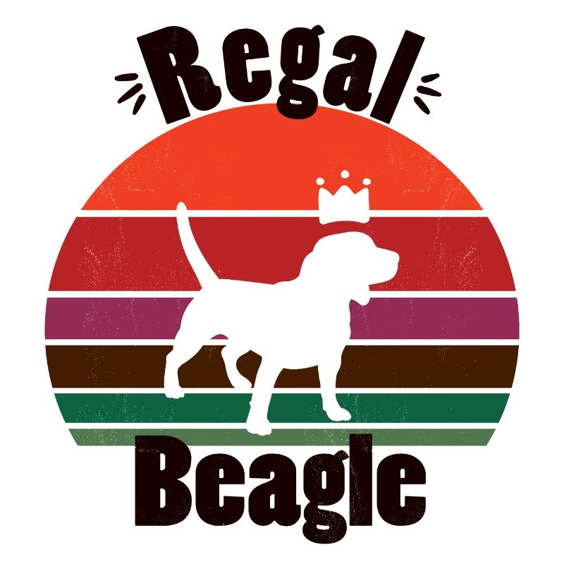 Beagle royal avec coucher de soleil rétro