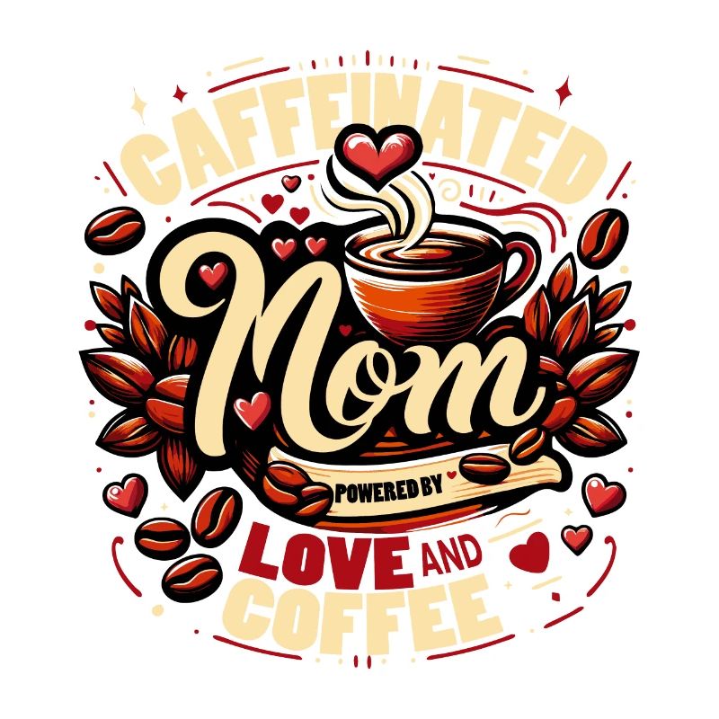 Caffeinated Mom Design Powered by Love and Coffee