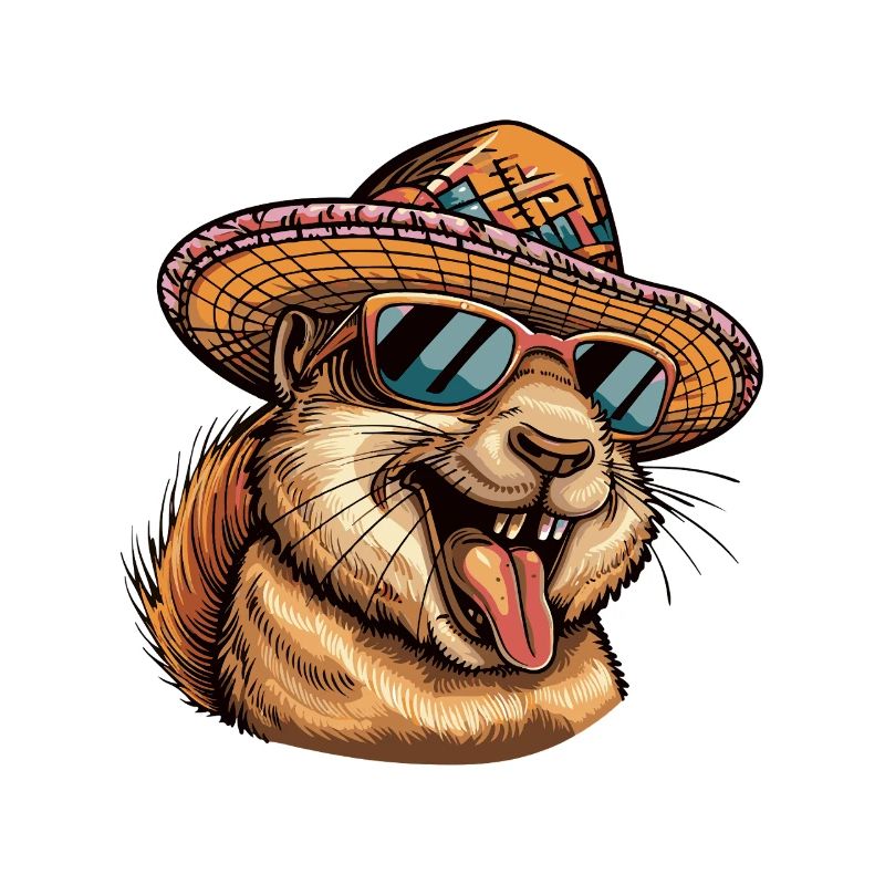 Squirrel Comic Funny Sombrero