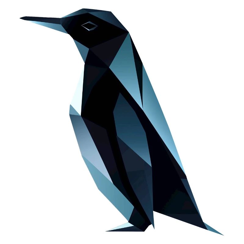 Süsses Pinguin Low Poly Design