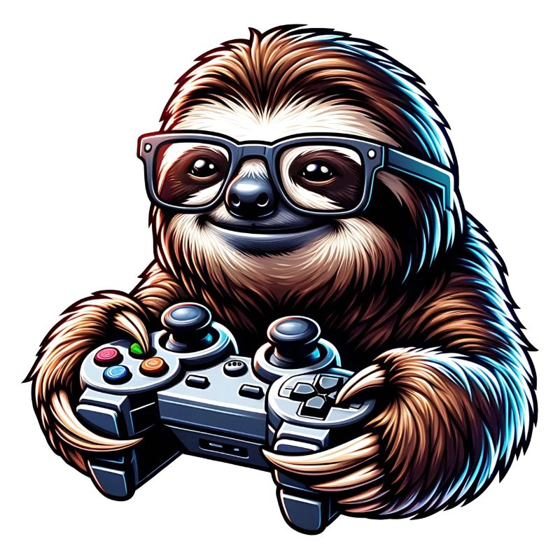 Cute Sloth Gamer and Nerd Design