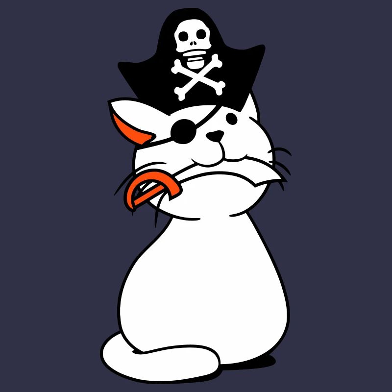 Mignon Pirate Cat Buccaneer Oeil Patch Chapeau Sabre