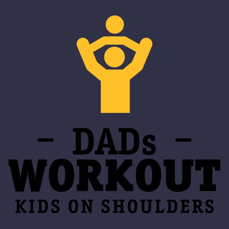Papas workout mit Kind auf Schultern Geschenk