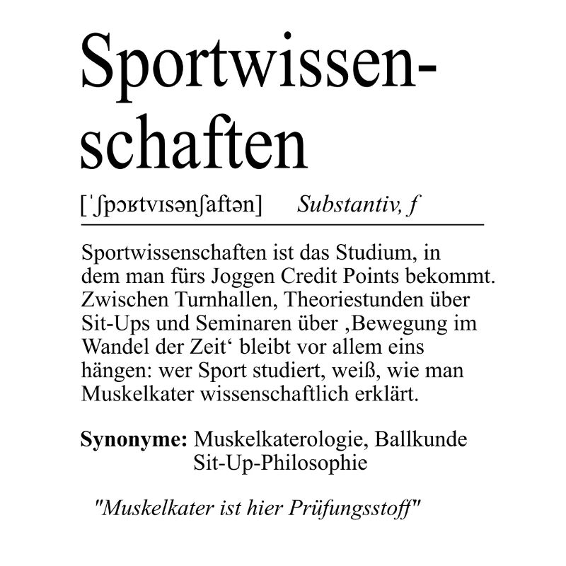 Unispruch "Sportwissenschaften" Geschenk Studenten