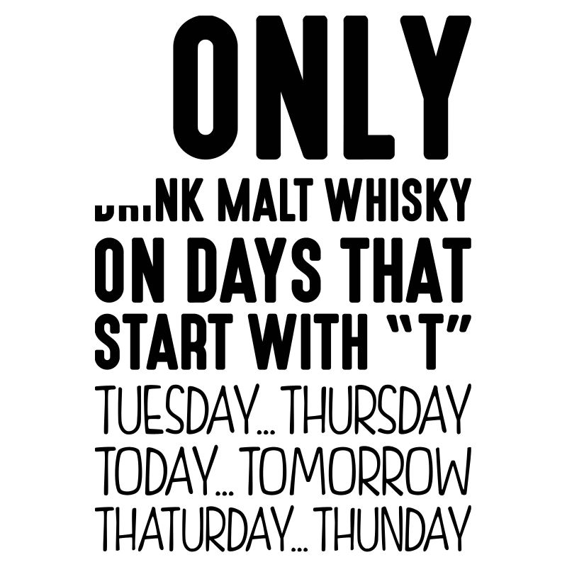 I only drink malt whisky on days that start