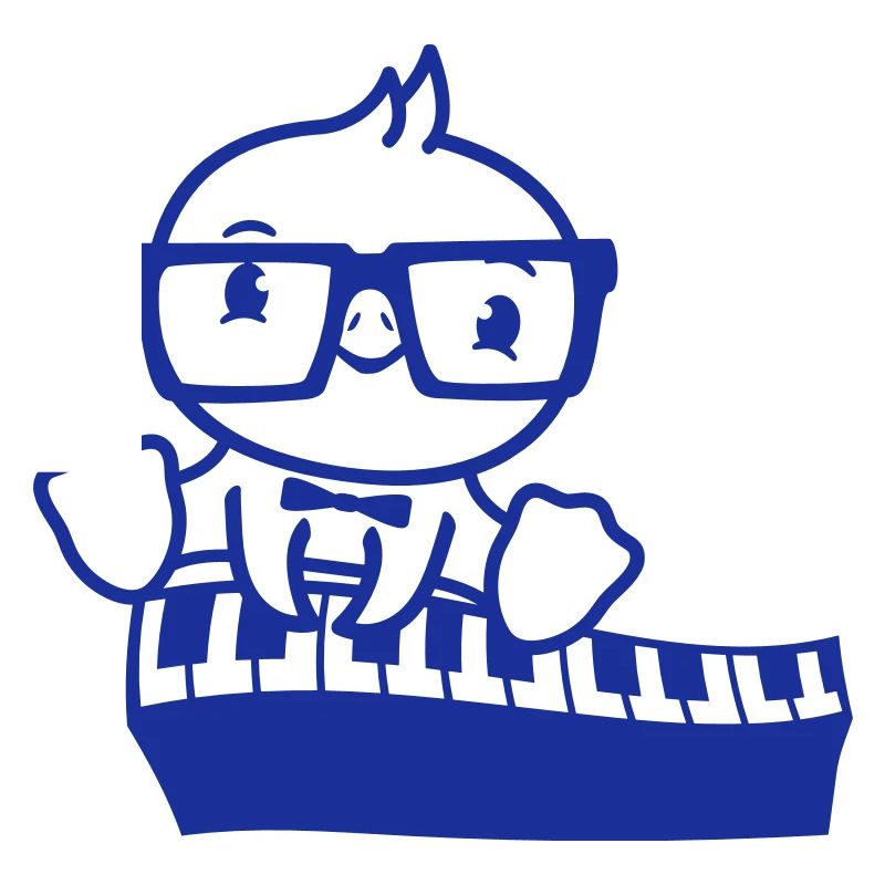 Mignon Nerd Lunettes Poussin Oiseau Assis Sur Le Clavier