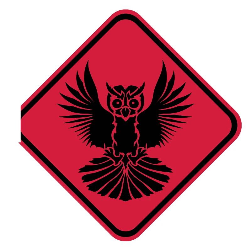 Owl Warning Danger Zone Sign Note Attention