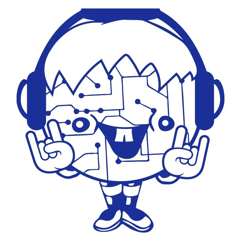 DJ Data Microchip Pattern Computer Nerd Geek Party